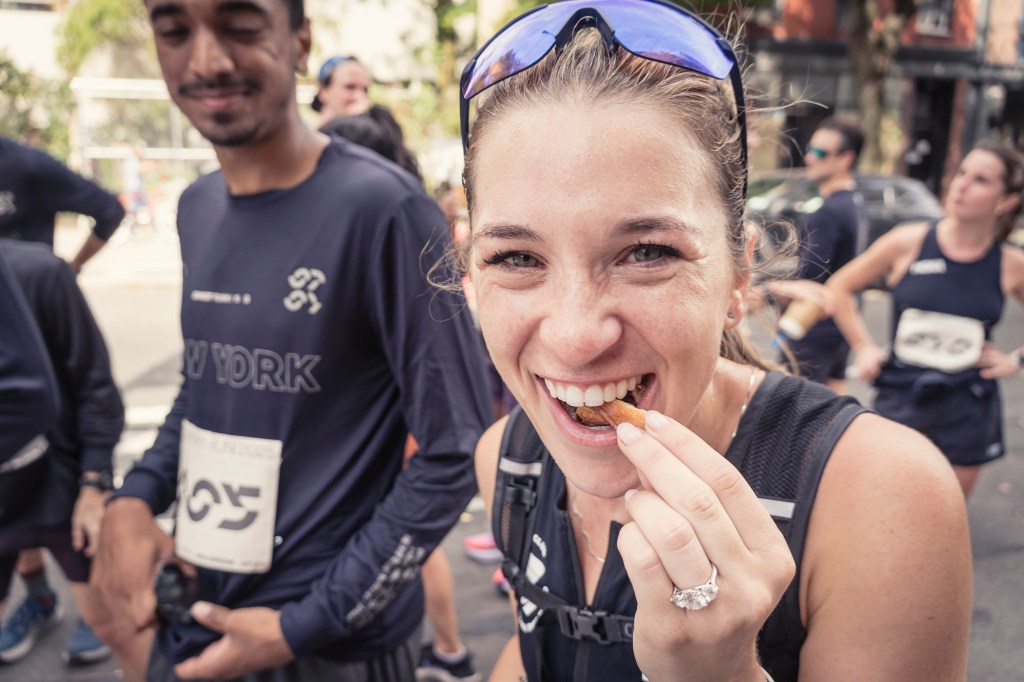 Finish-line energy at a bakery stop