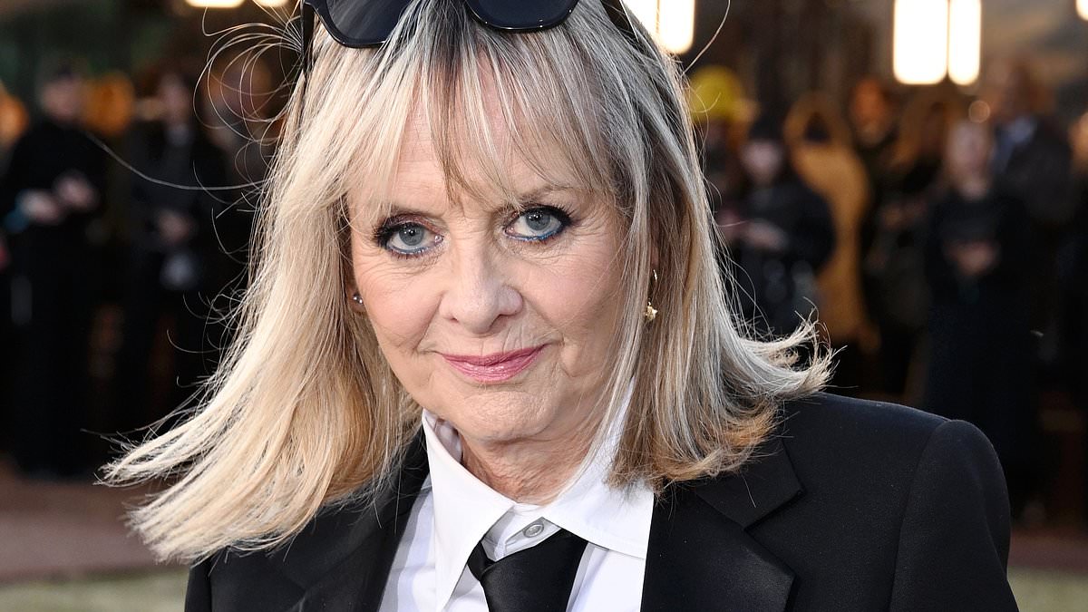 Twiggy, 75, shines in black suit at Burberry show as Leigh Lawson credits busy life for 42-year marriage