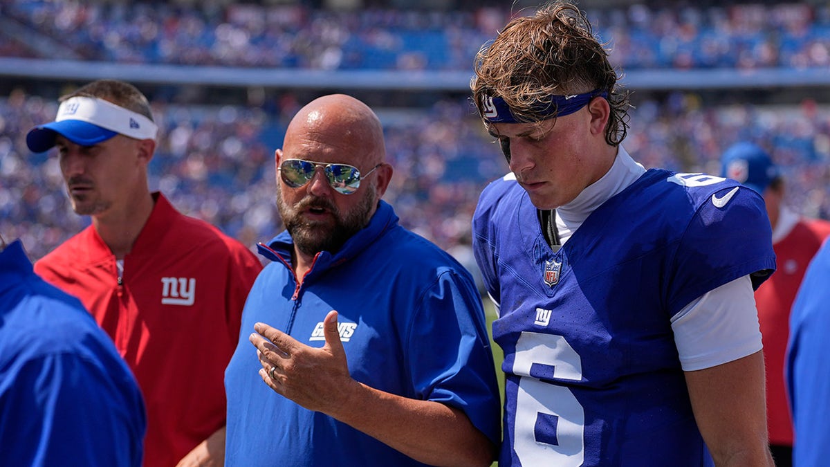 Dart during earlier Giants practice