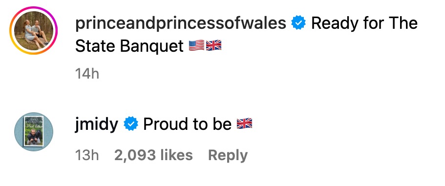 James Middleton comments on social media