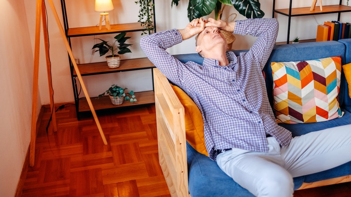 Older man with anxiety