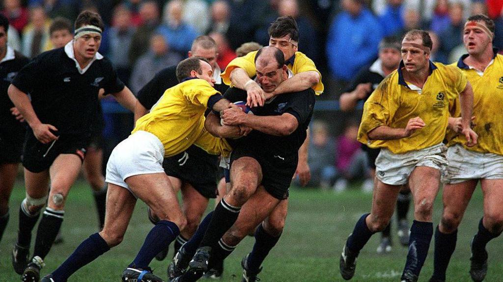 Mitchell with England players during the 2019 World Cup