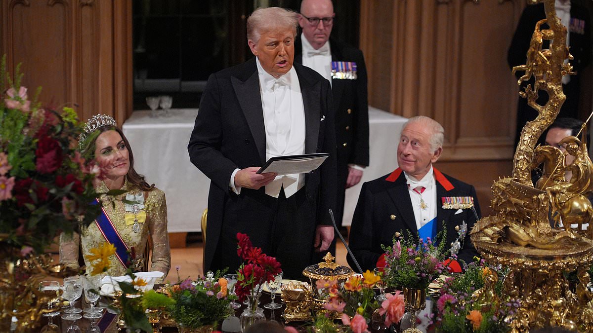 Trump praises Kate as radiant and healthy, hails King Charles at Windsor state banquet