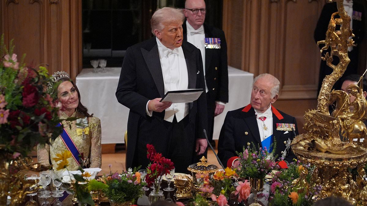 Trump uses Windsor banquet to praise Charles, with veiled jab at Harry