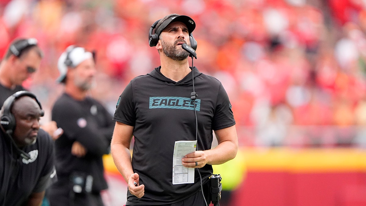 Nick Sirianni watches from the sideline