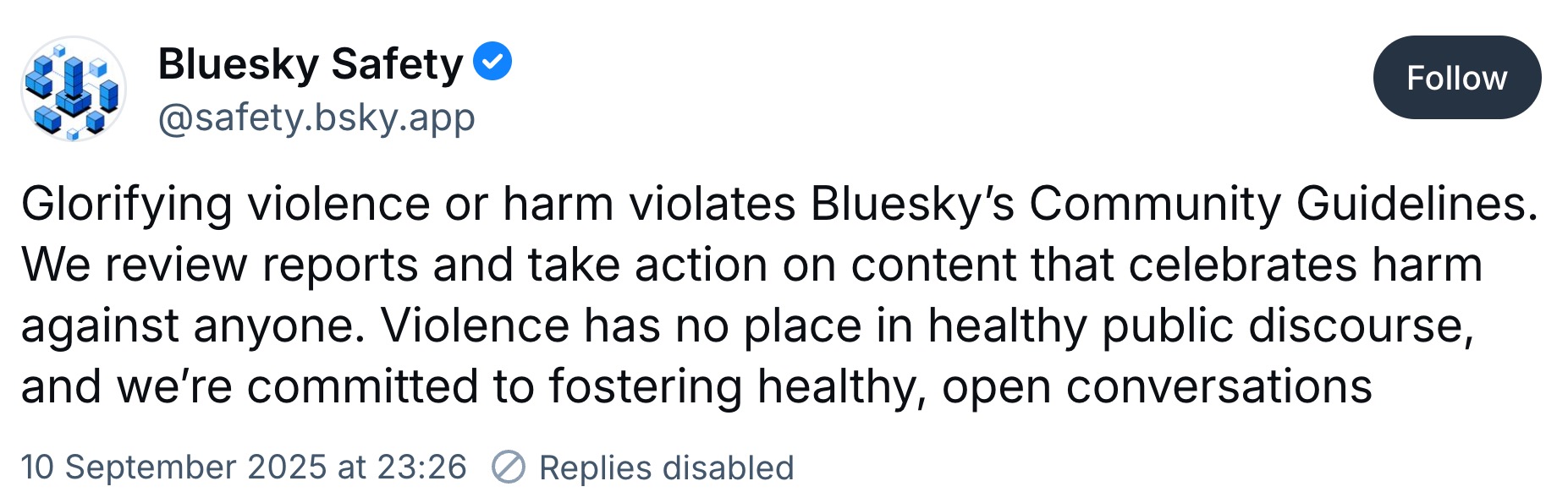 Bluesky warns users not to celebrate Charlie Kirk's assassination