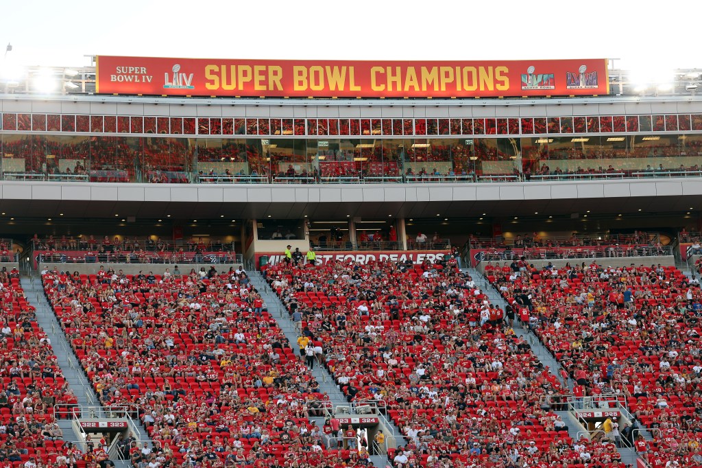 Super Bowl champion sign at Arrowhead Stadium