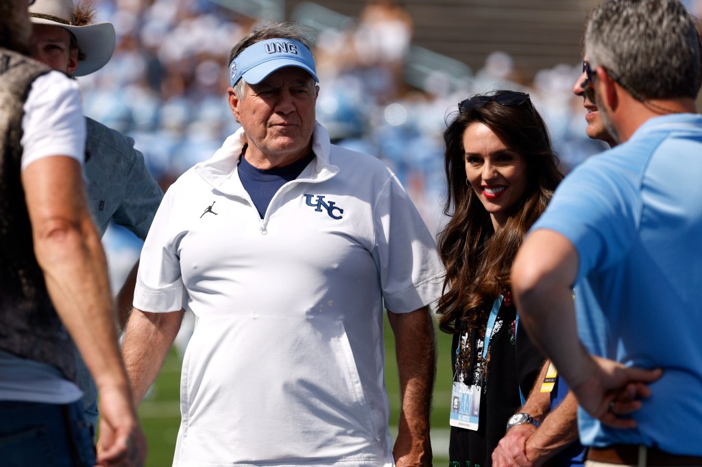 Bill Belichick on the sideline during UNC's win