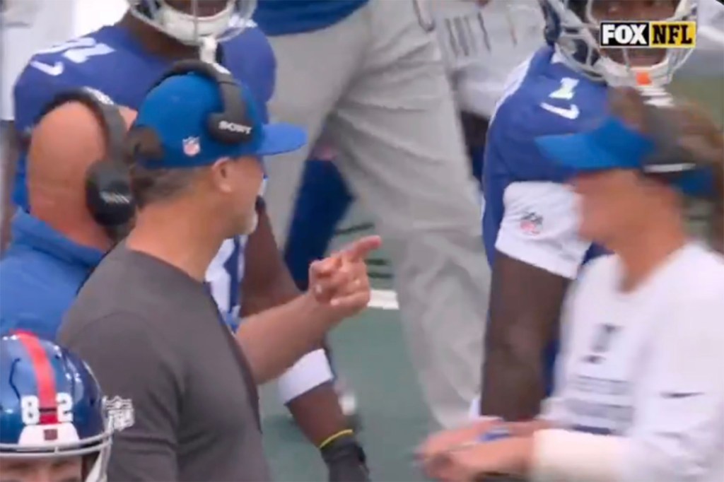 Malik Nabers and Brian Daboll Have Animated Sideline Exchange in Giants' Season Opener