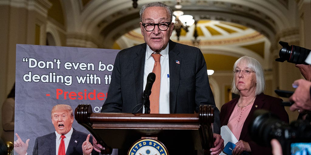 Schumer at the podium