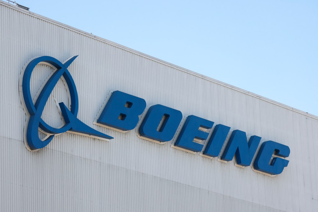 Boeing logo on factory building