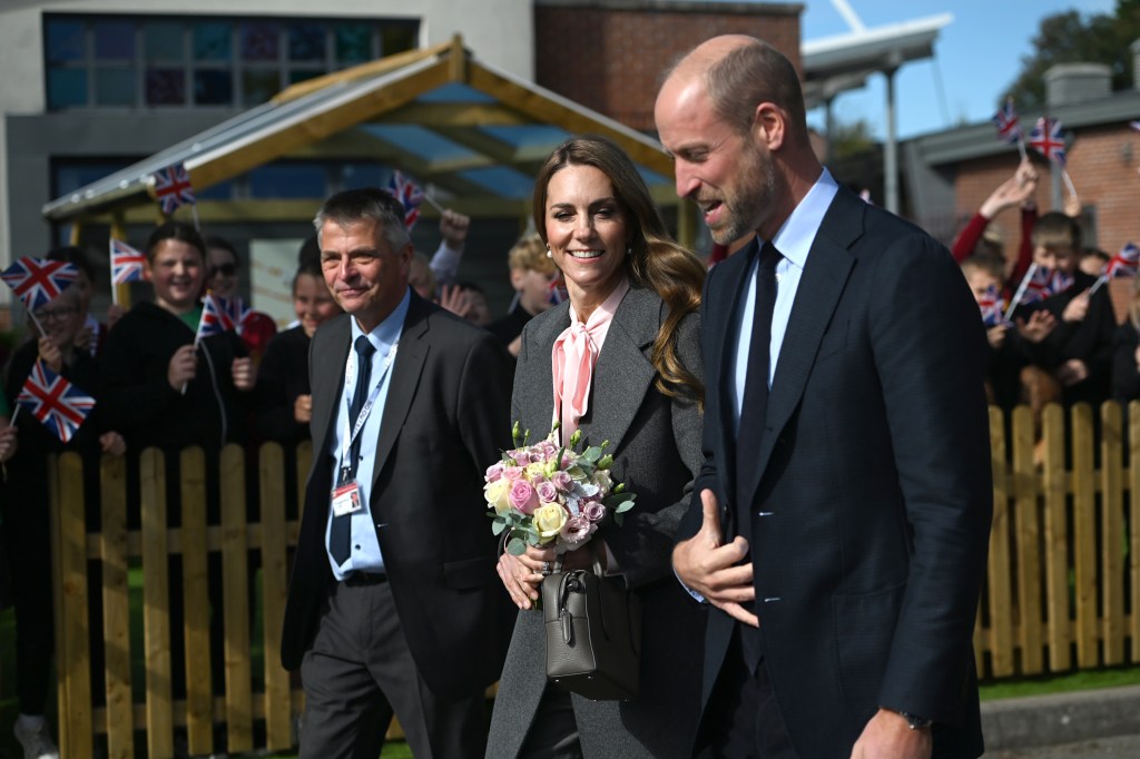 William and Middleton at the Churchtown Primary School memorial playground