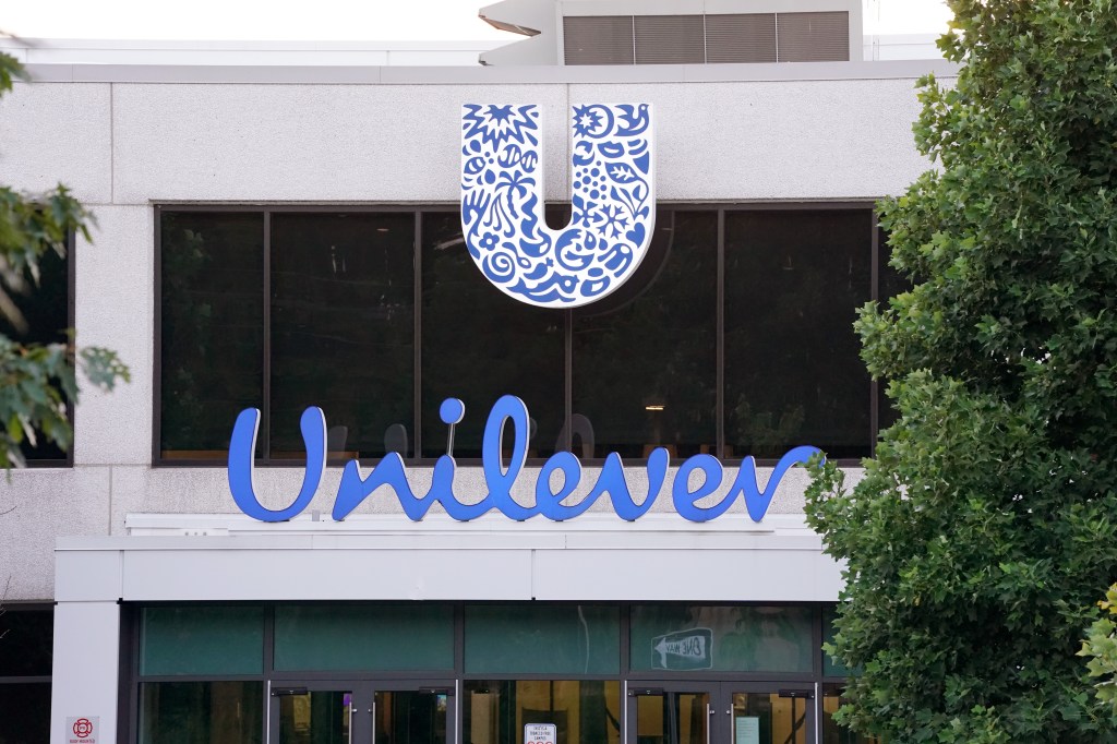 Unilever sign at company headquarters