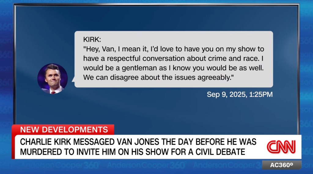 Van Jones shows message Charlie