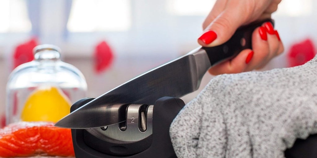 Knife sharpener on counter