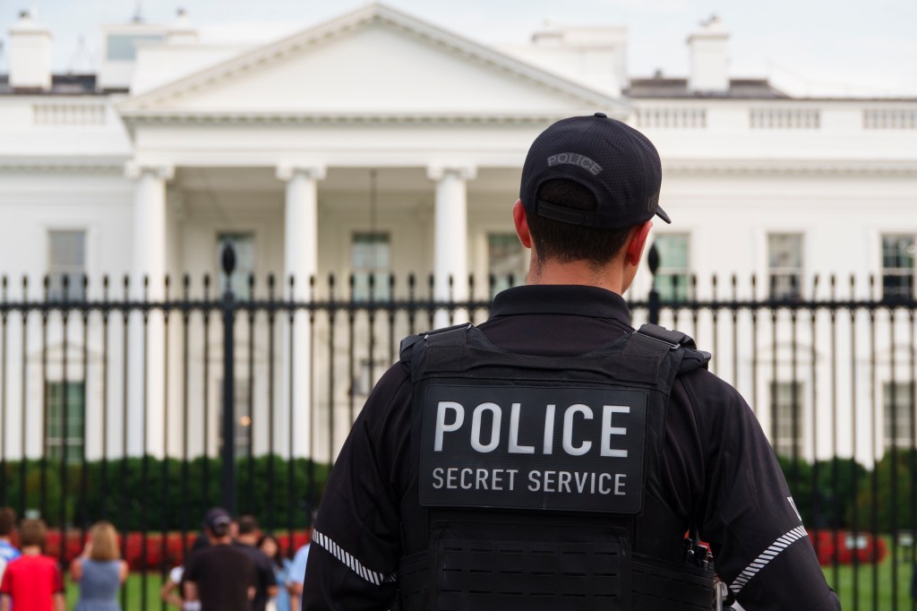 Secret Service officers outside White House