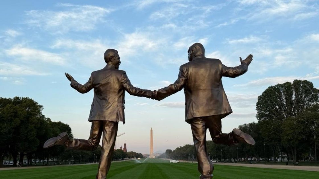 Satirical Trump-Epstein statue on National Mall spurs debate during Friendship Month