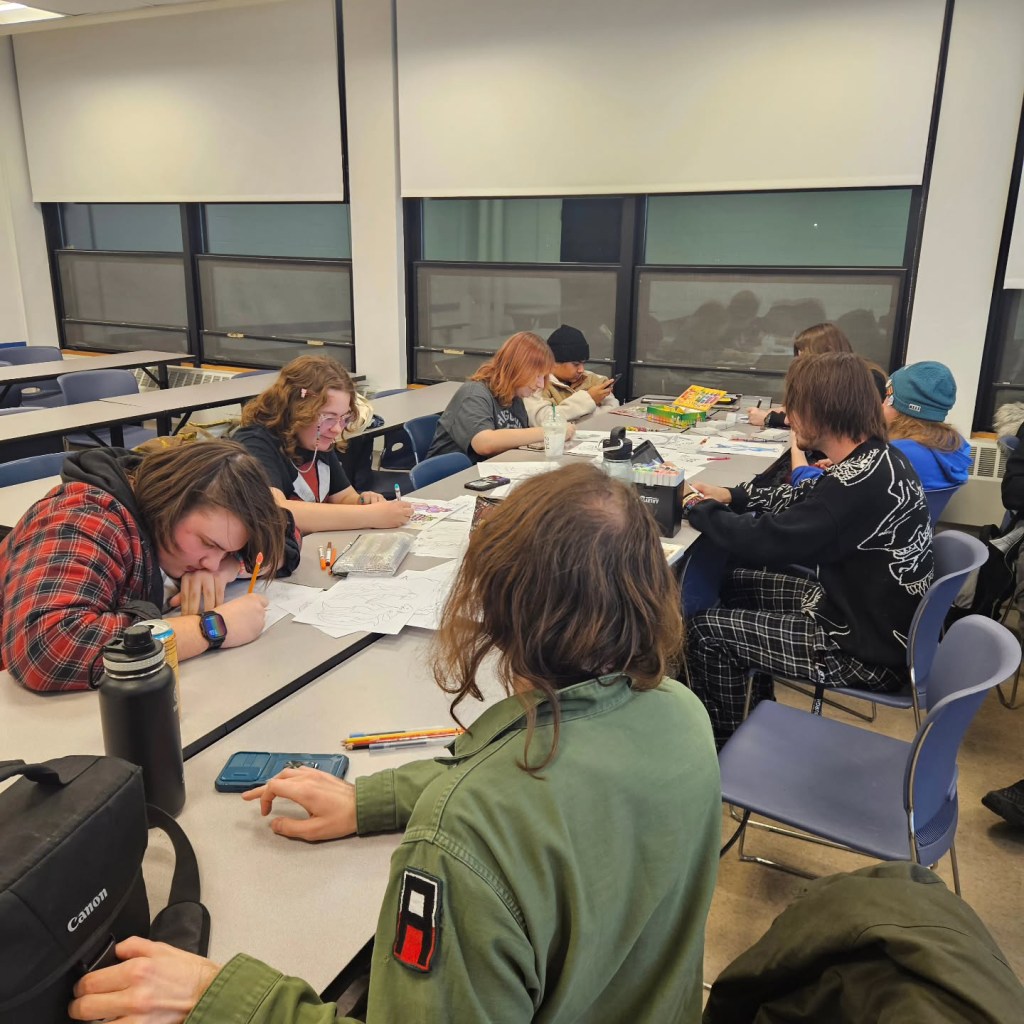 Campus event with students in animal costumes