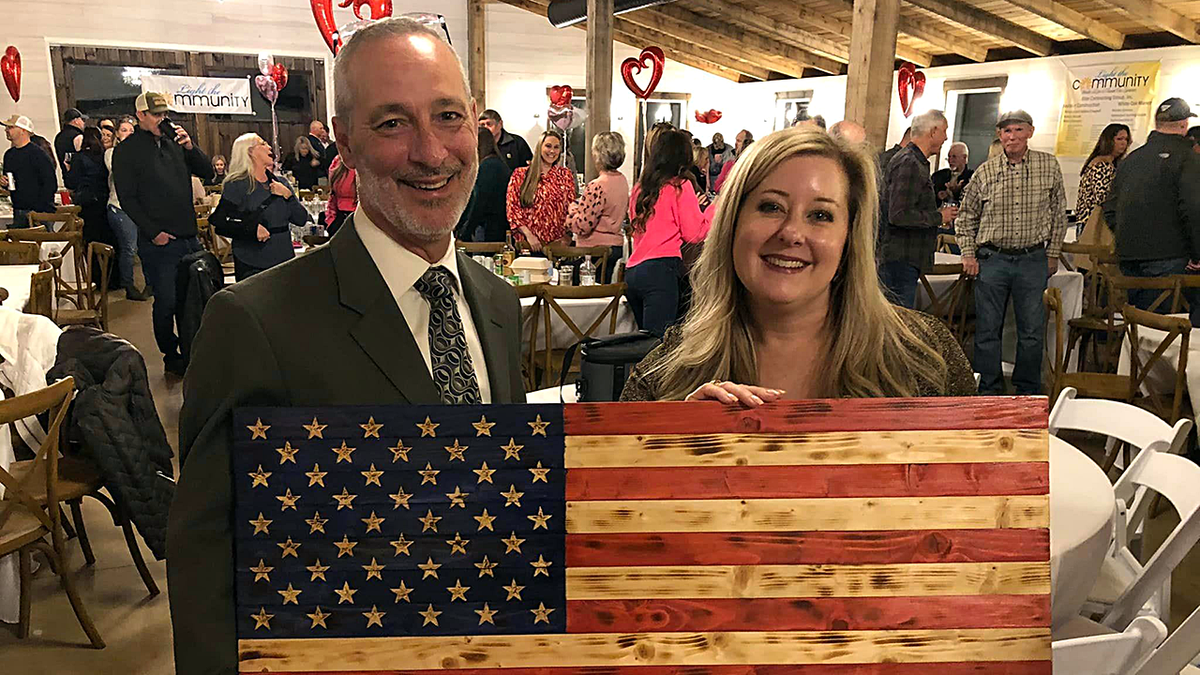 Kim Taylor and husband at a campaign event