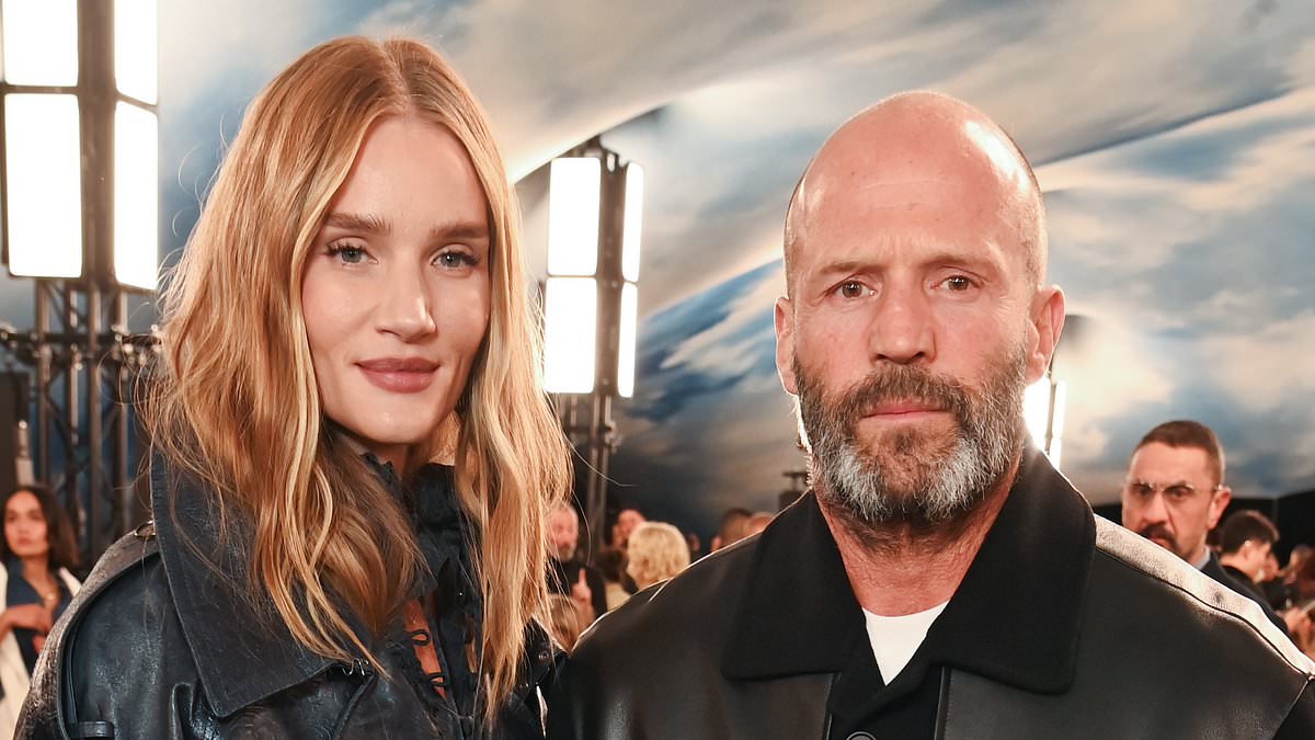 Rosie Huntington-Whiteley and Jason Statham Make Rare Public Appearance at Burberry Show