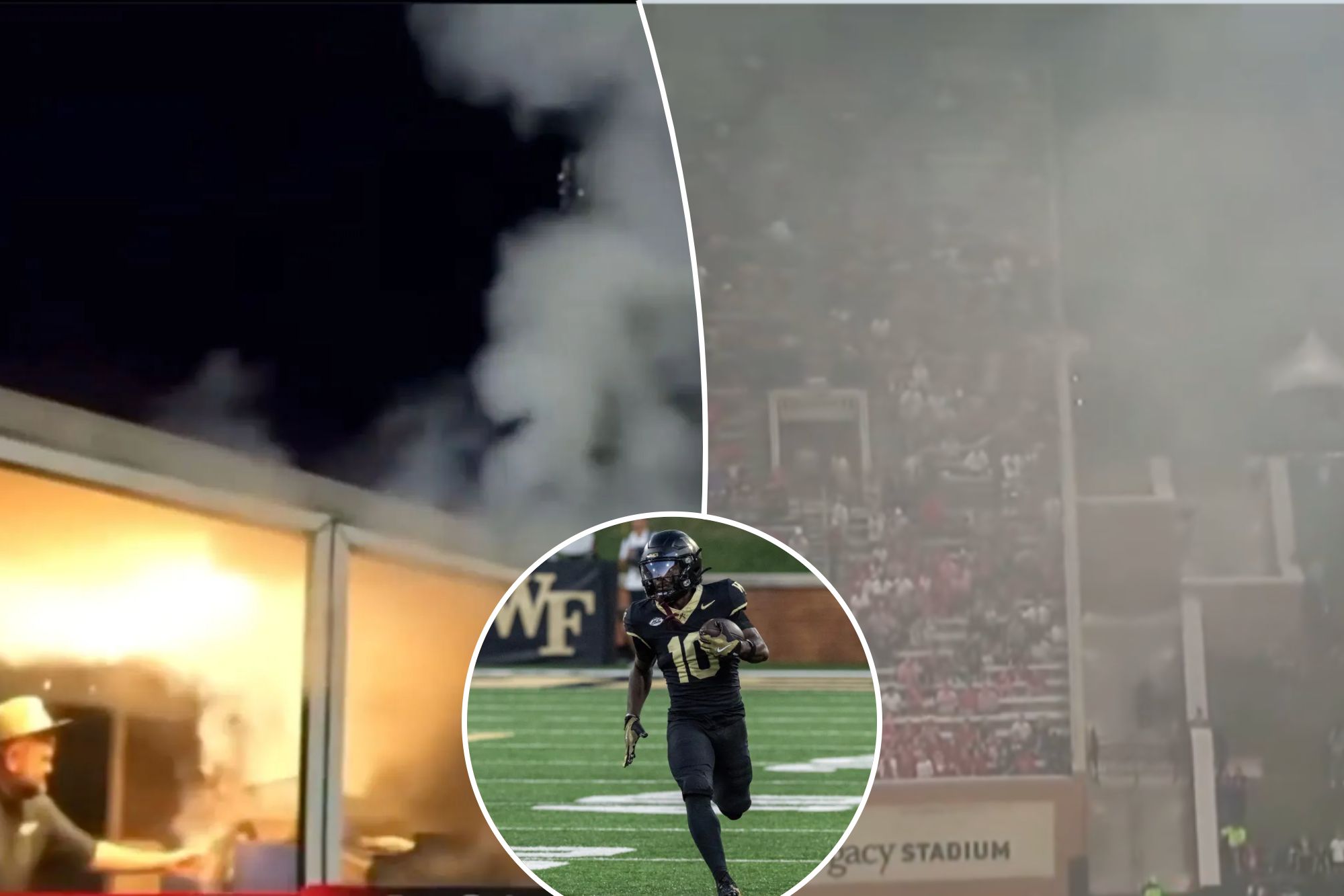 Food truck fire sends smoke into Allegacy Stadium during Wake Forest–NC State game