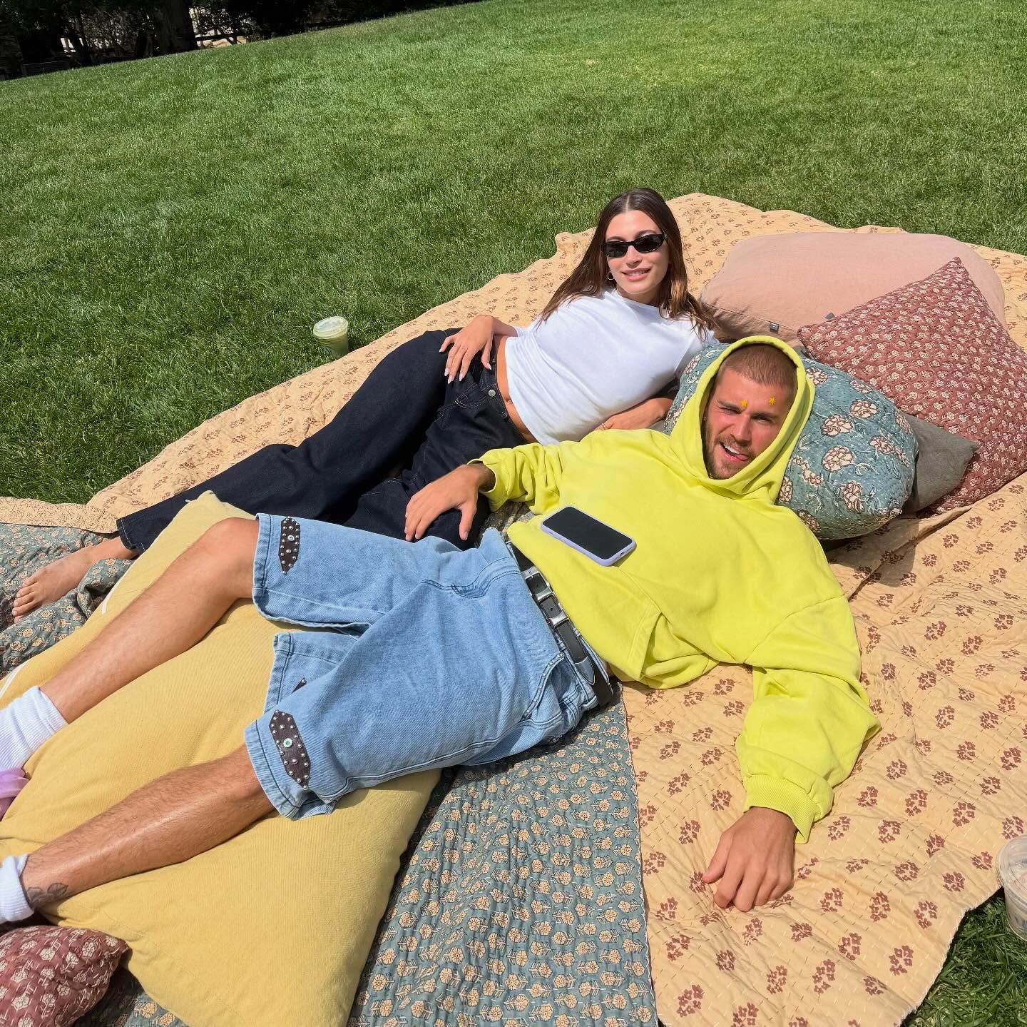 Hailey Bieber supporting Justin