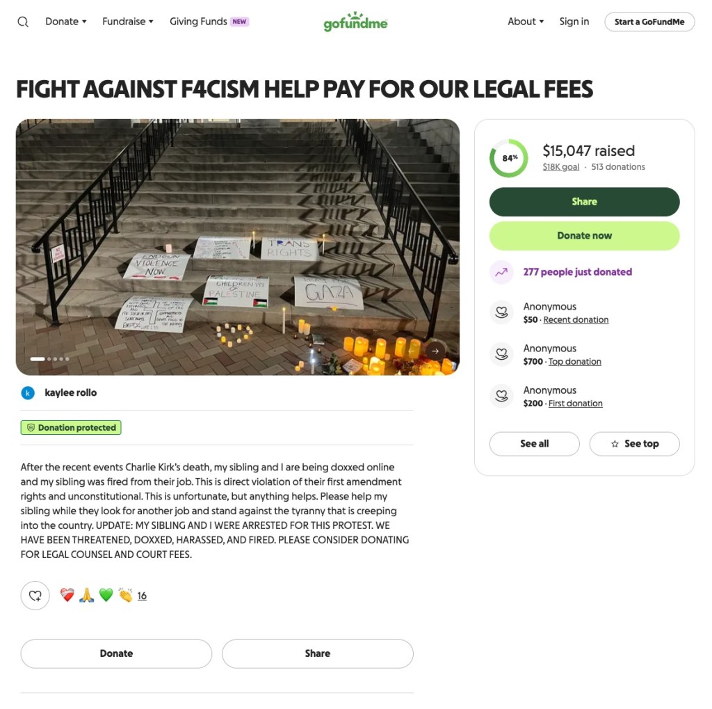 Arkansas sisters who trashed Charlie Kirk memorial beg for cash to pay legal bills after losing jobs