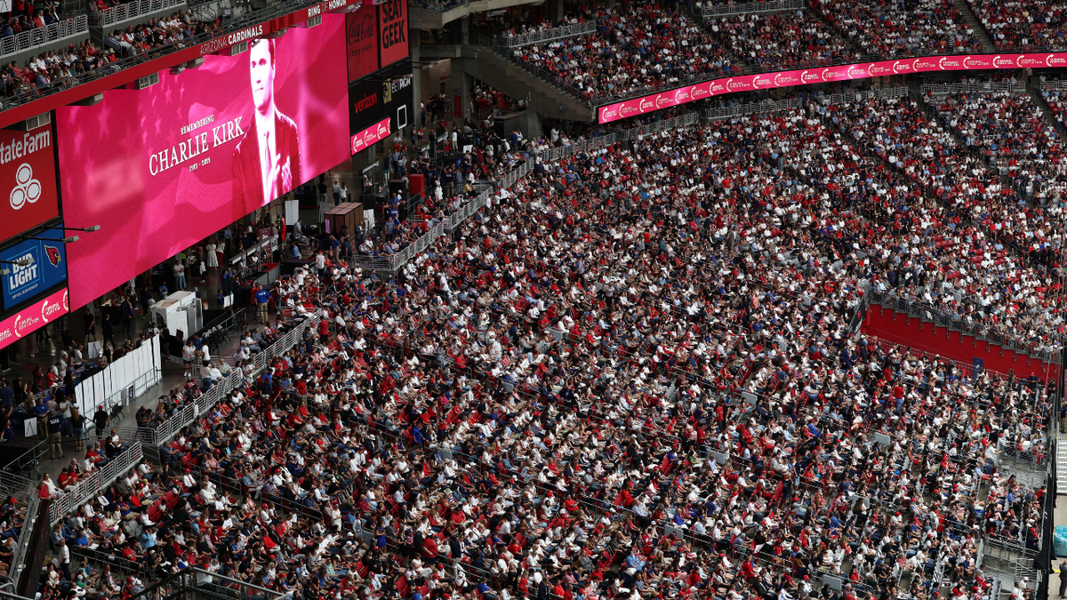 Crowd at memorial service