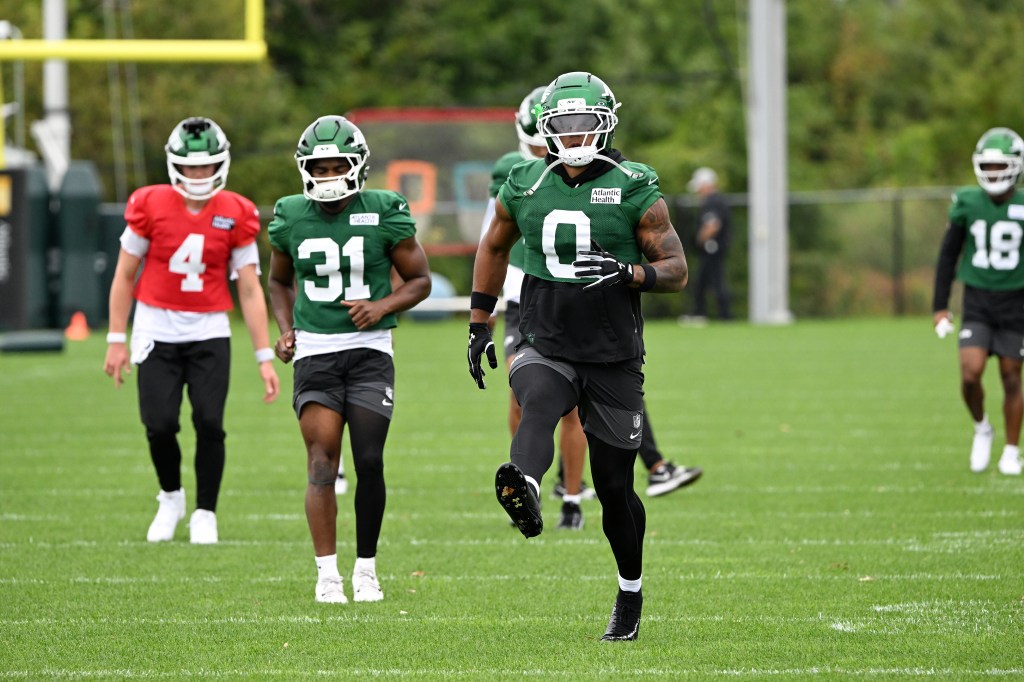 Jets running back Braelon Allen at practice