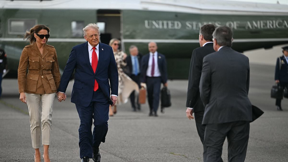 Emergency landing interrupts Trump UK trip as helicopter carrying president and Melania makes precautionary stop