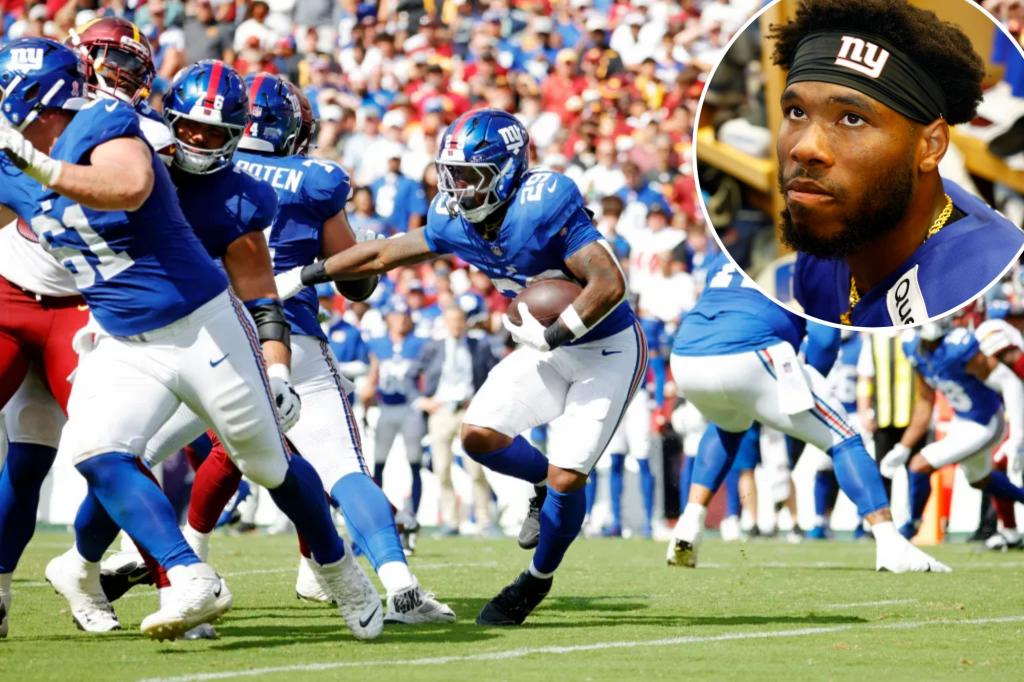 Giants running back during practice