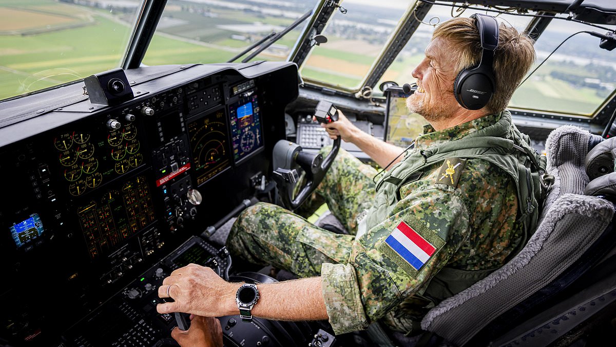 Dutch King Willem-Alexander pilots army plane during Falcon Leap exercise