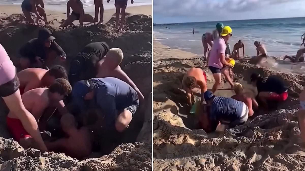 Two children rescued after collapsing sand hole traps them near Newport Beach Pier