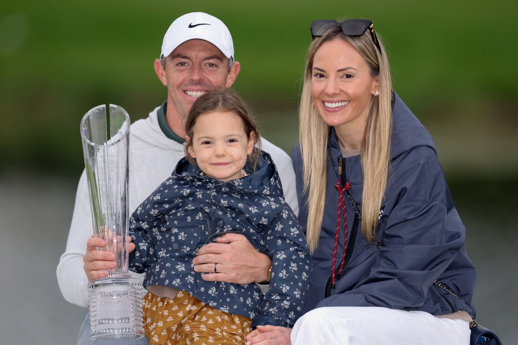 Rory McIlroy poses with the Irish Open trophy
