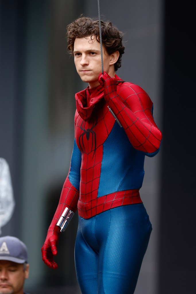 Tom Holland filming scenes in new Spider-Man movie