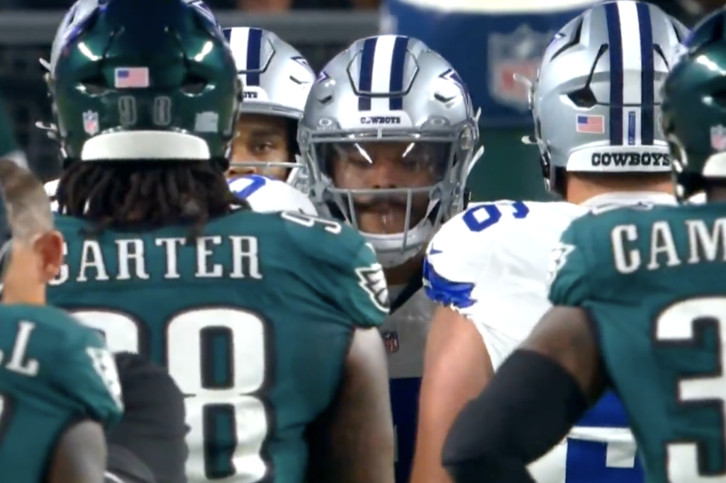 Prescott seen spitting on the field