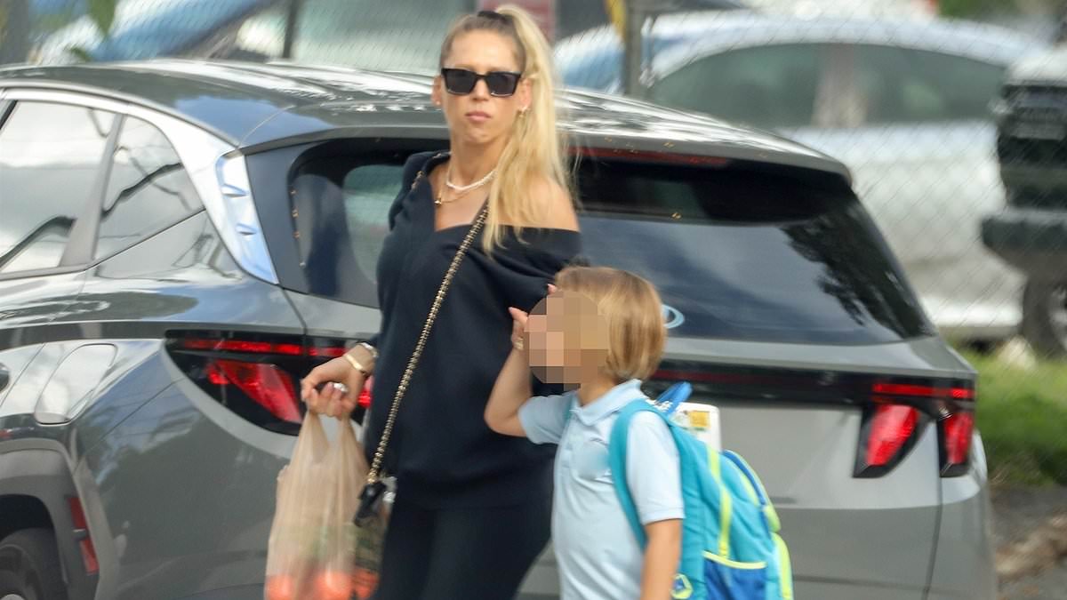 Anna Kournikova shows blossoming baby bump in rare Miami outing