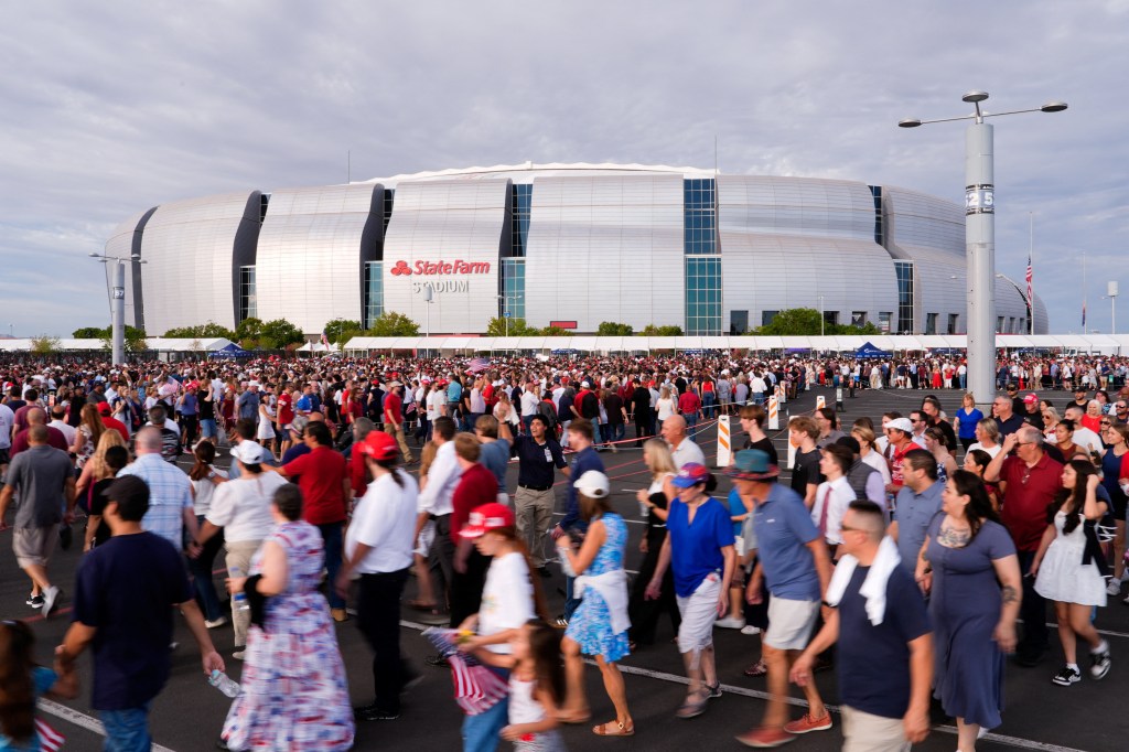Charlie Kirk Memorial at State Farm Stadium draws about 200,000 as Trump, Vance speak