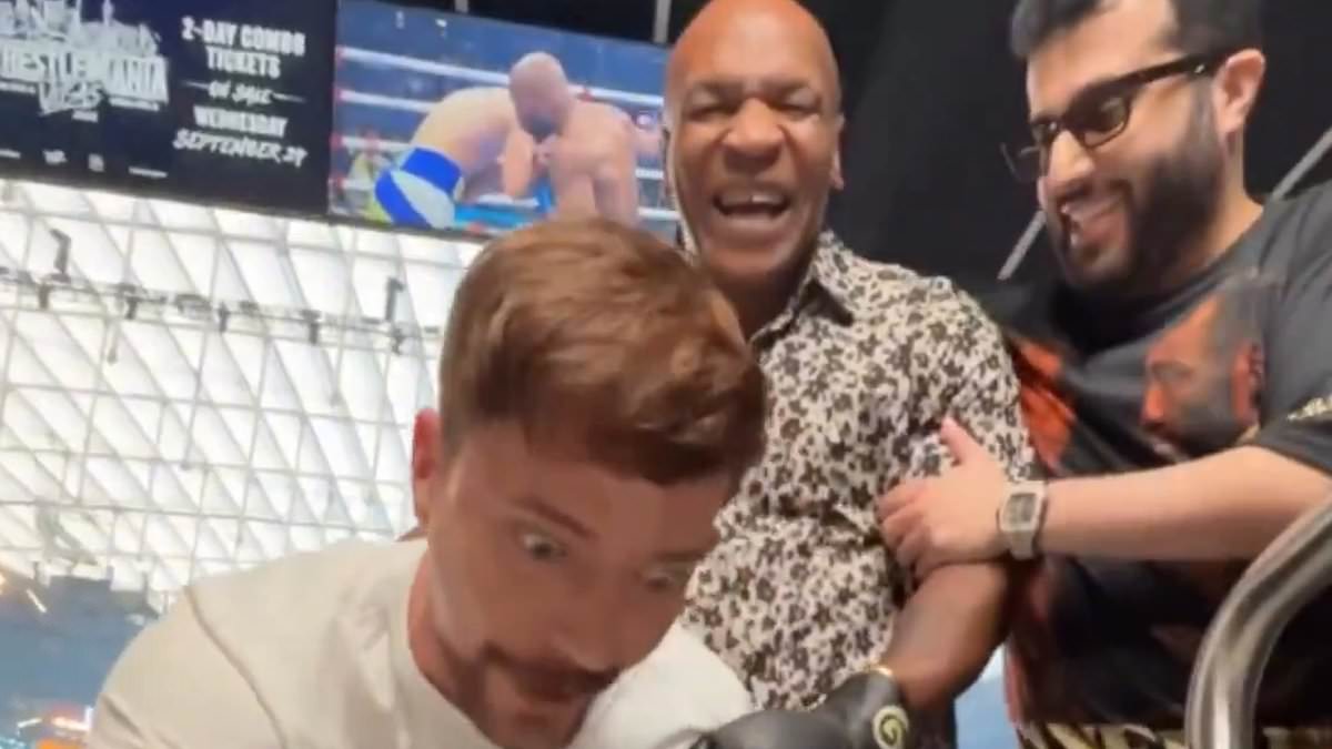 MrBeast Floored by Mike Tyson's Body Shot While Promoting Canelo‑Crawford in Las Vegas