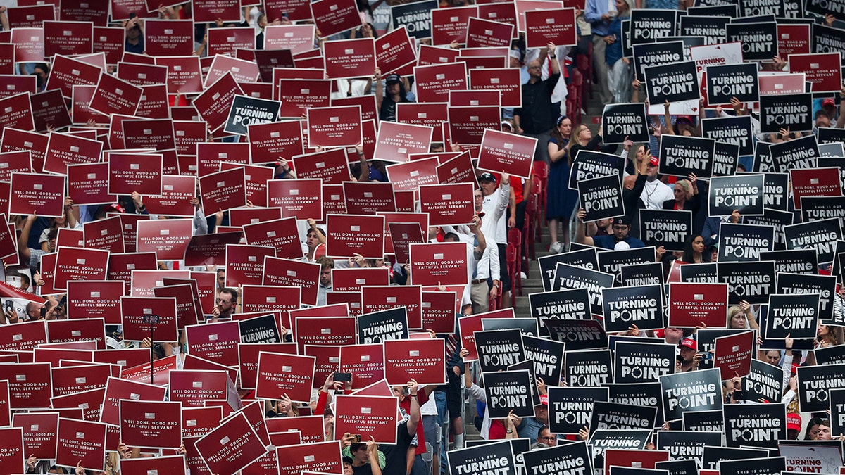 Memorial service crowd at State Farm Stadium