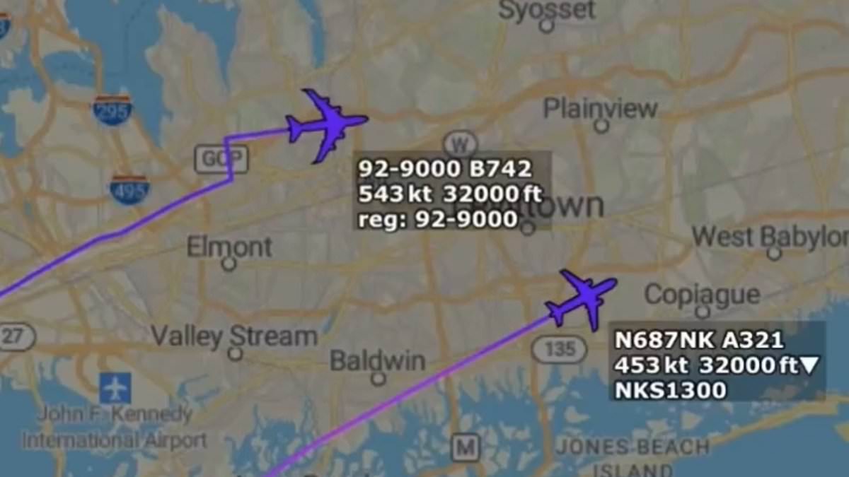 Air Force One near miss: controllers order Spirit Airlines jet to alter course as president flies to UK