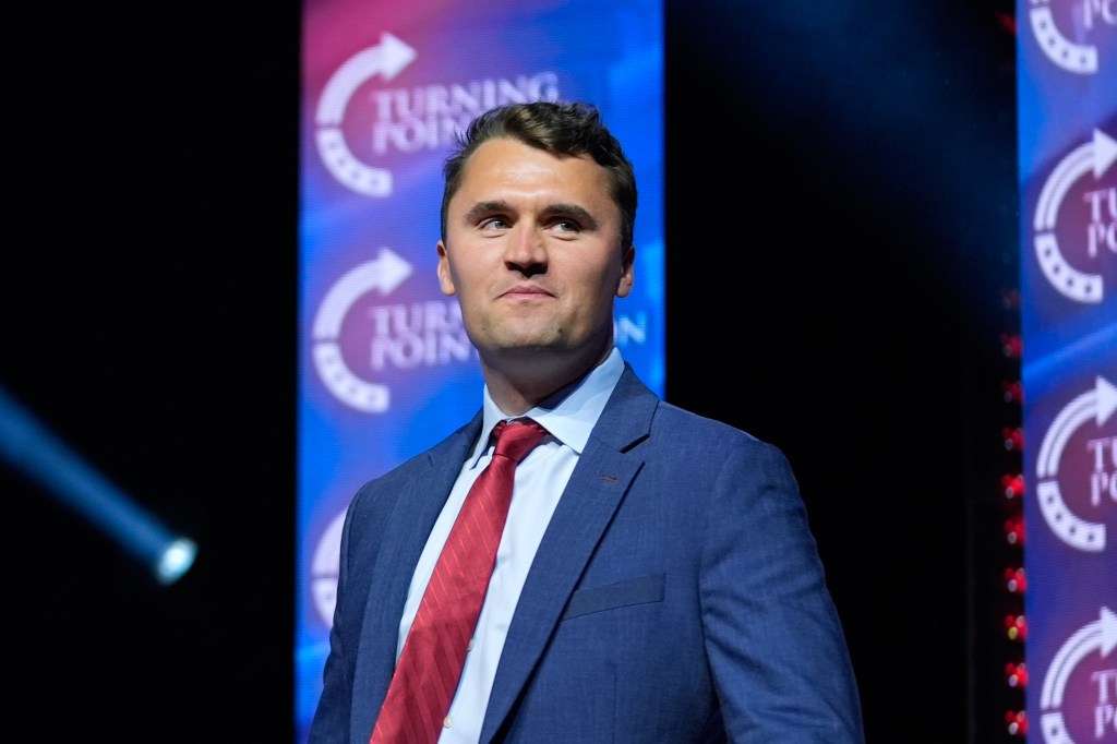 Charlie Kirk at a rally