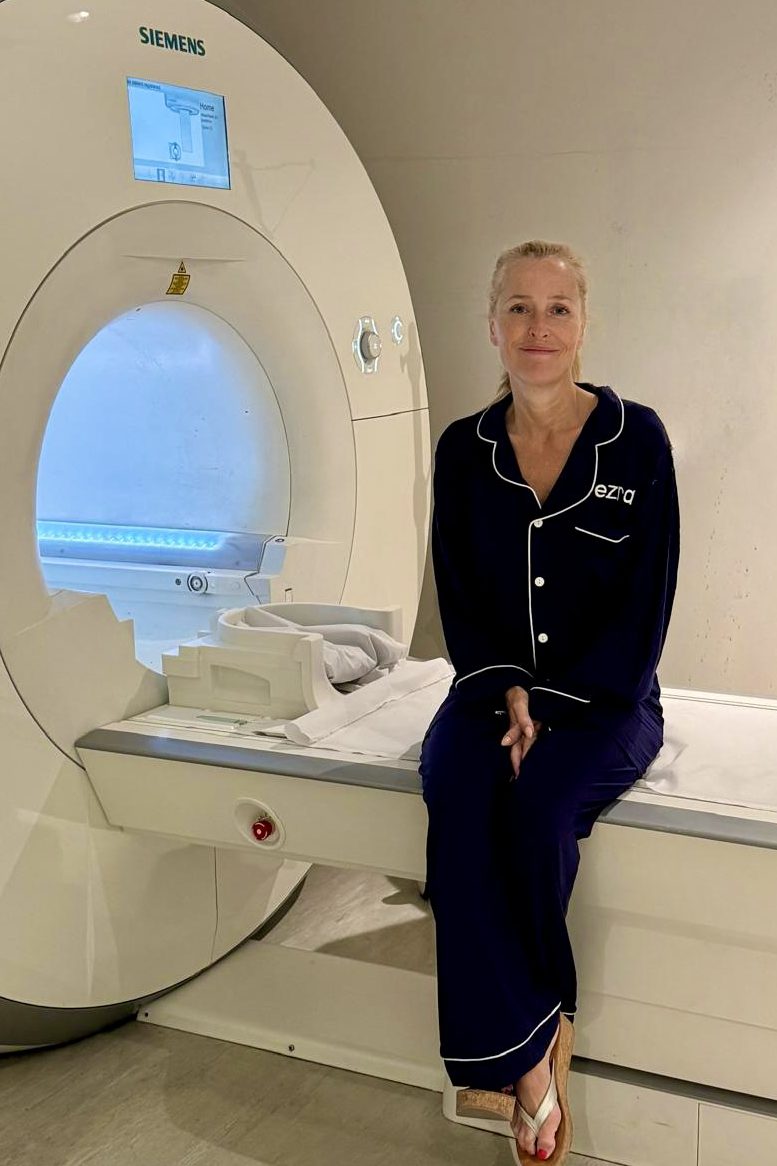 Gillian Anderson at an Ezra clinic