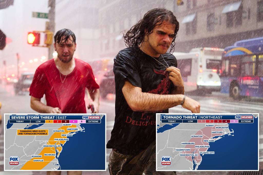 Storms threaten East Coast as severe weather potential grows along I-95 corridor