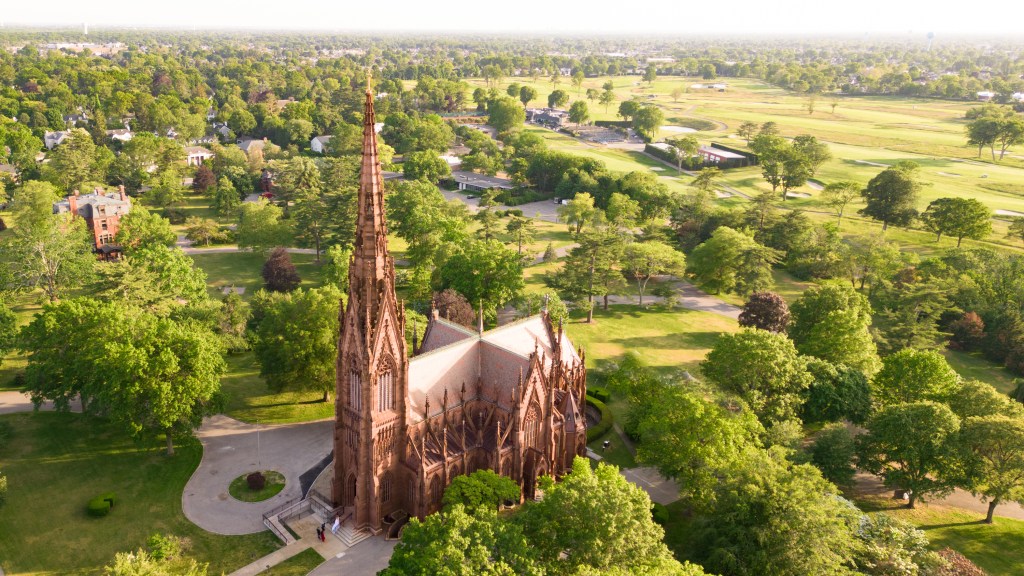 Town landscape and suburban street