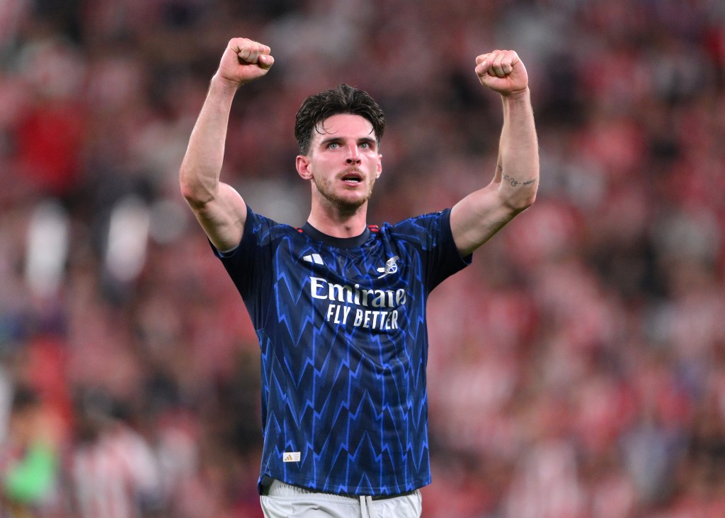 Declan Rice celebrates