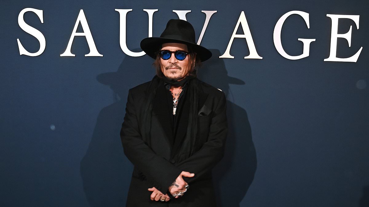Johnny Depp dons all-black at Dior Sauvage London pop-up with Gallagher family