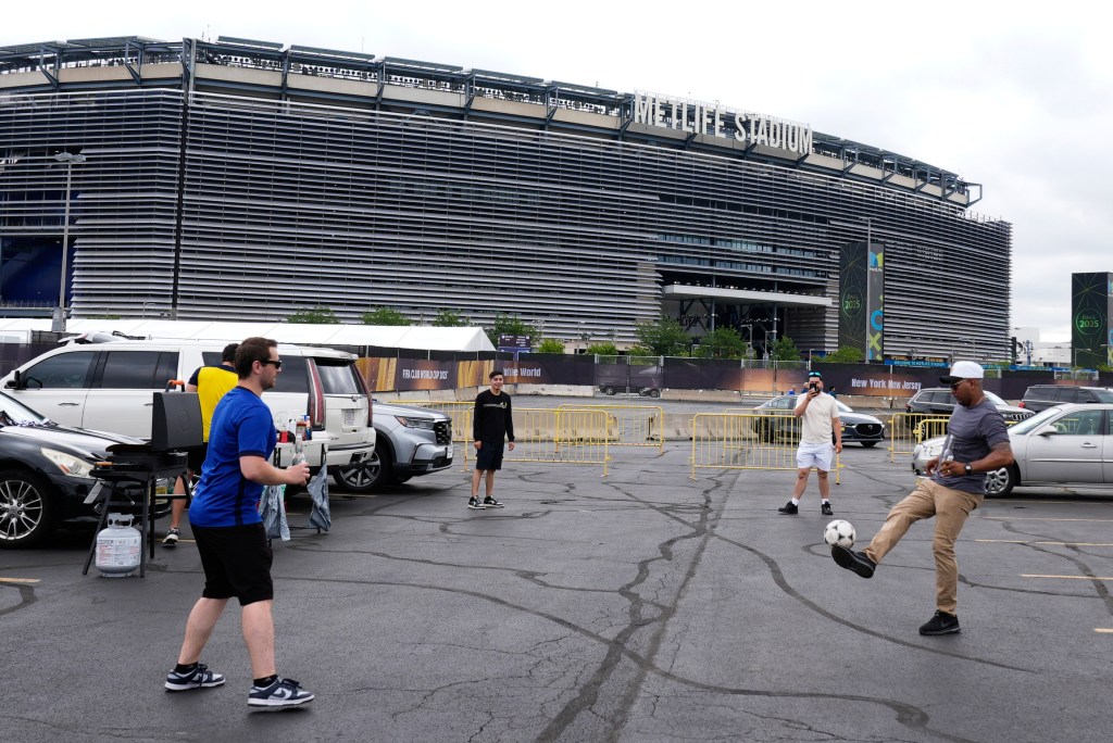 Fans outside MetLife Stadium before a match