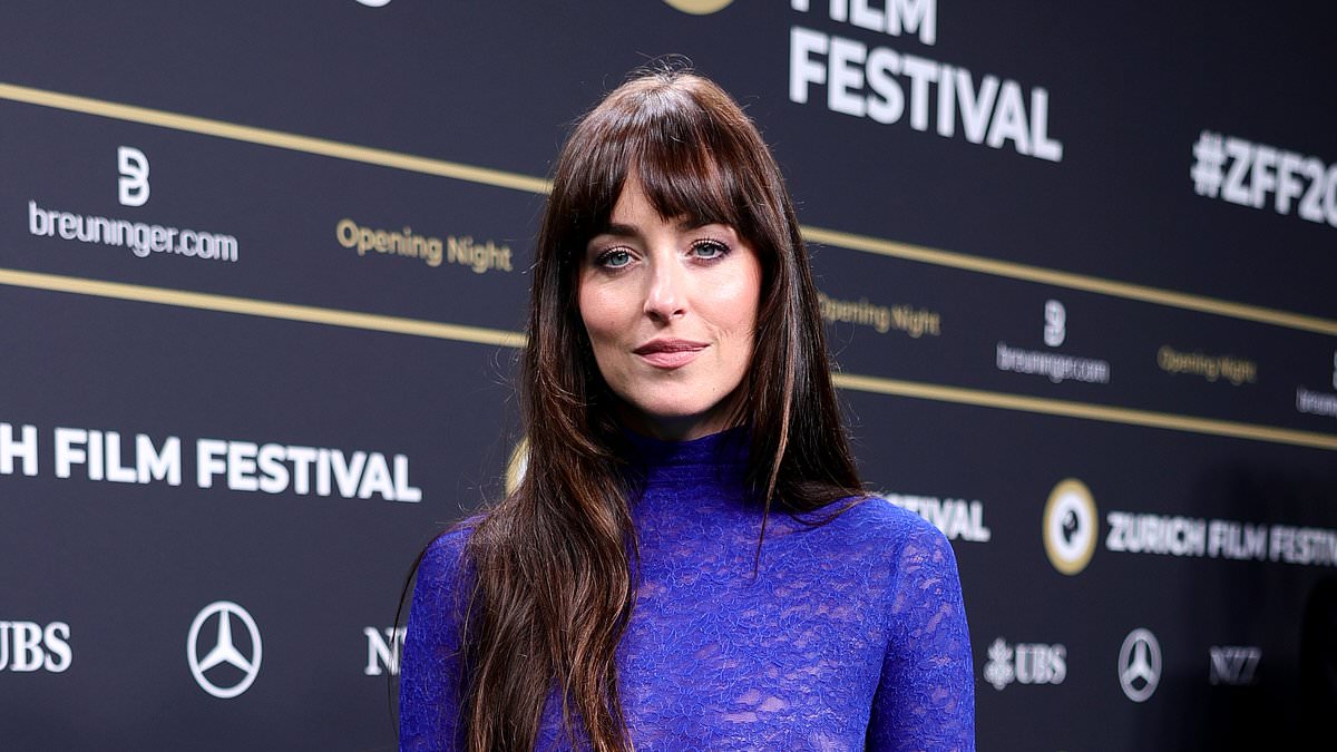 Dakota Johnson wows in cobalt blue lace gown at Zurich Film Festival, wins Golden Eye