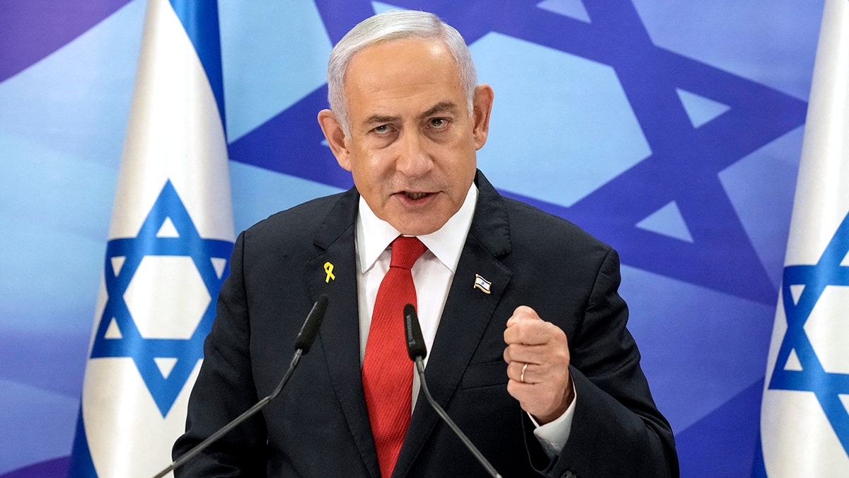 Netanyahu at a press conference
